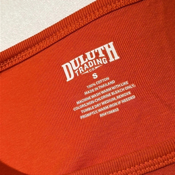 women’s orange Duluth Trading Co half sleeve tunic size small - Picture 3 of 3